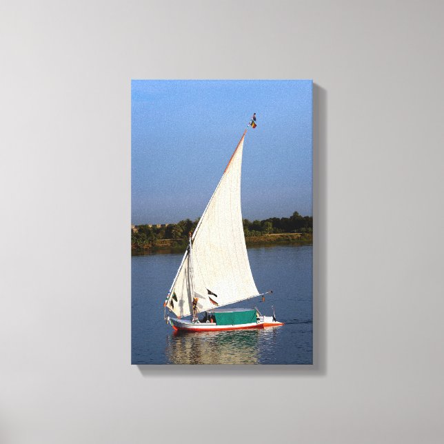 Felucca sailing along the Nile - Aswan, Egypt Canvas Print (Front)