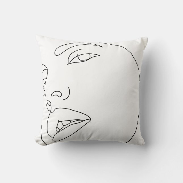 Fem Face Up Close Throw Pillow (Front)