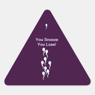 Fem. gems_You Snooze You Lose! Triangle Sticker