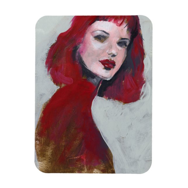 Fem Portrait - Red Magnet (Vertical)