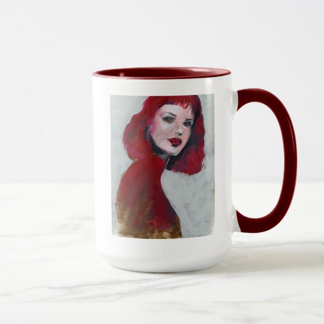 Fem Portrait - Red Mug (Right)