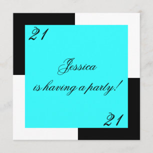 Female 21st Birthday Party Simple Blue Invitation