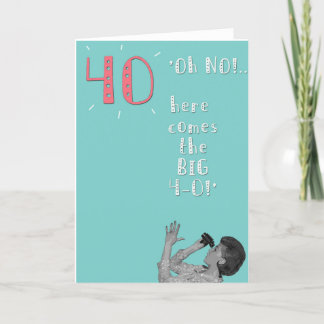 female 40th birthday retro style card