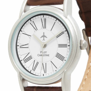 Female Aircraft or Aeroplane Pilot Watch