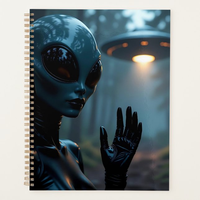 Female Alien Extraterrestrial and UFO Planner (Front)