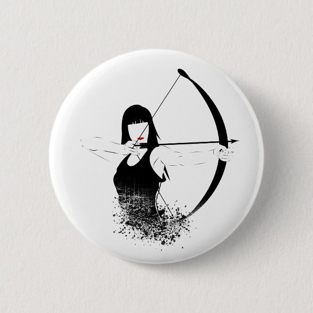 Female Archer 2 Inch Round Button (Front)