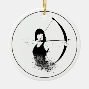 Female Archer Ceramic Ornament