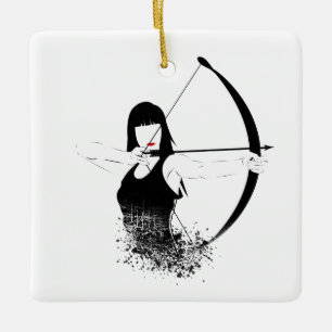 Female Archer Ceramic Ornament