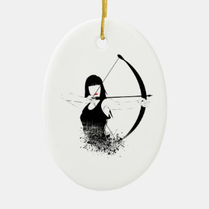 Female Archer Ceramic Ornament