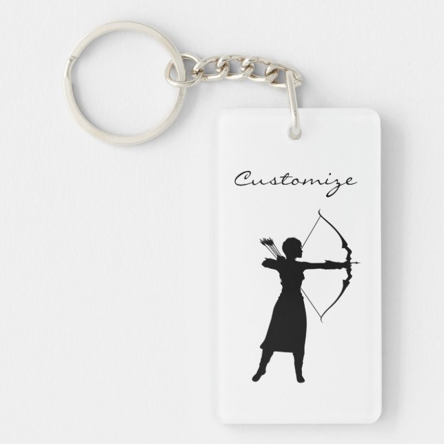 Female Archer Silhouette Thunder_Cove Keychain (Front)