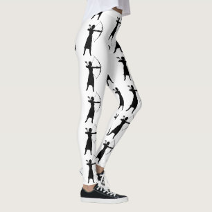 Female Archer Silhouette Thunder_Cove Leggings