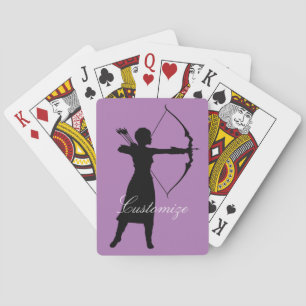 Female Archer Silhouette Thunder_Cove Playing Cards