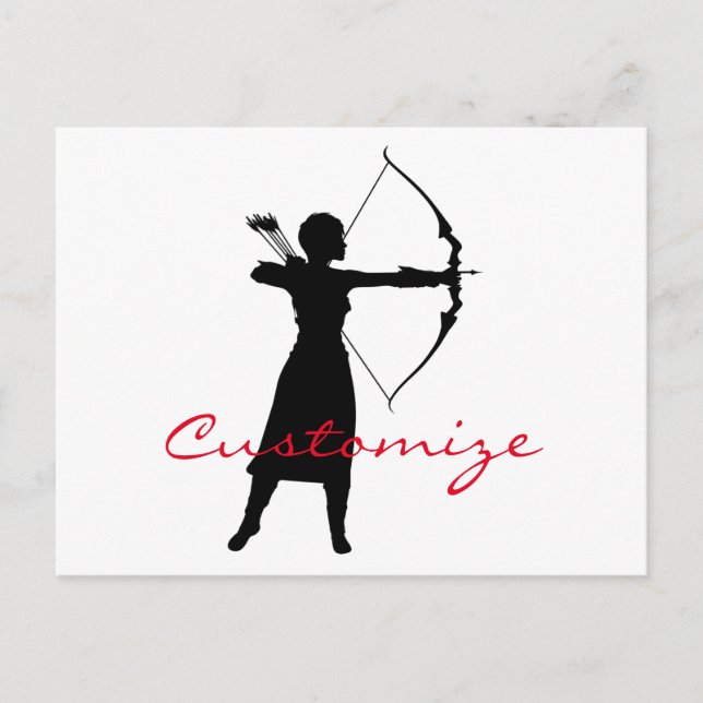 Female Archer Silhouette Thunder_Cove Postcard (Front)