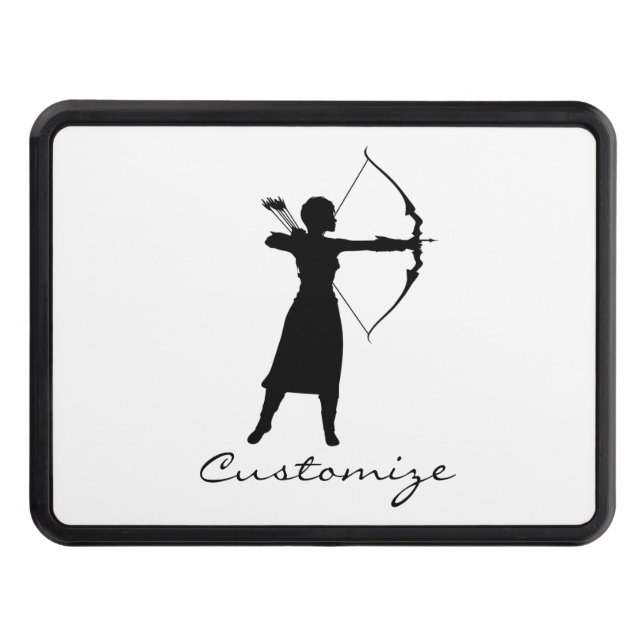 Female Archer Silhouette Thunder_Cove Trailer Hitch Cover (Front)