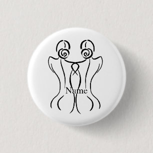 Female Art Illustration Thunder_Cove 1 Inch Round Button