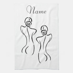 Female Art Illustration Thunder_Cove Kitchen Towel