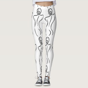 Female Art Illustration Thunder_Cove Leggings