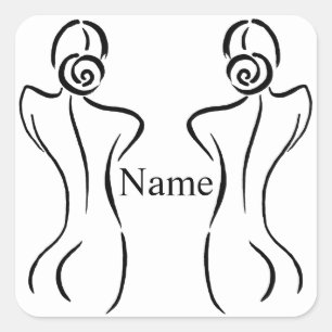 Female Art Illustration Thunder_Cove Square Sticker