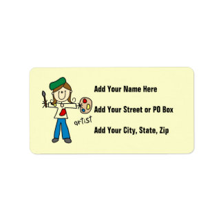 Female Artist Stick Figure Label