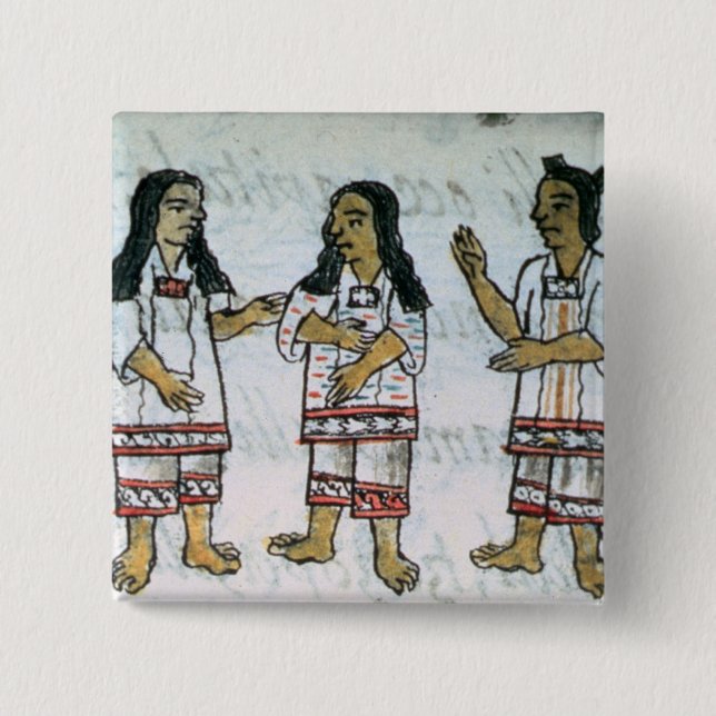 Female Aztec costumes 2 Inch Square Button (Front)