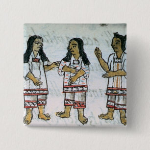 Female Aztec costumes 2 Inch Square Button