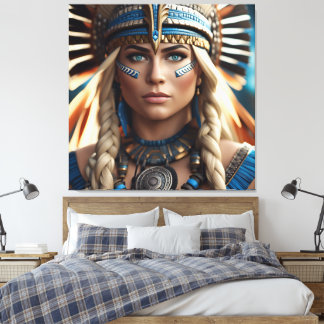 Female Aztec Warrior Canvas Print