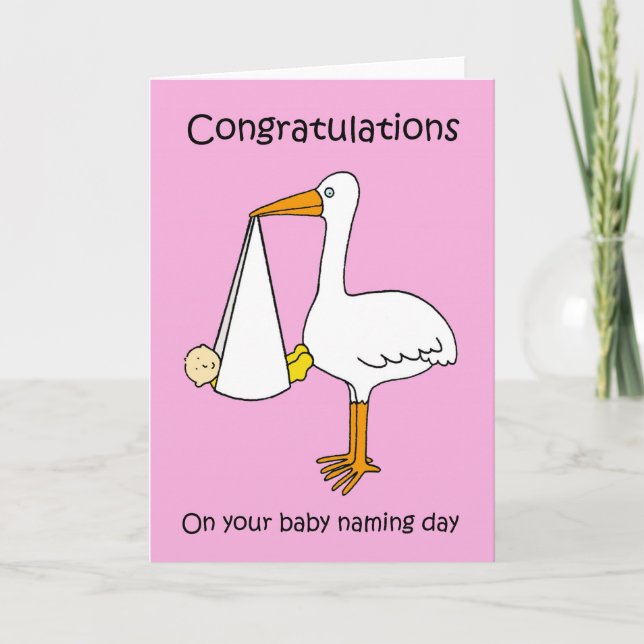 Female  Baby Naming Day Congratulations. Card (Front)