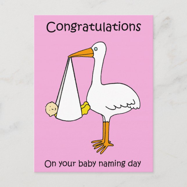 Female  Baby Naming Day Congratulations Postcard (Front)