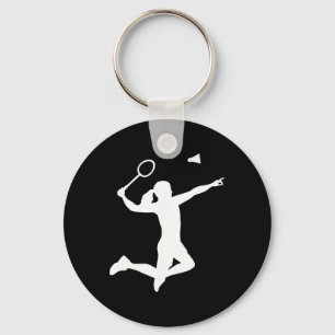 Female Badminton Player  Keychain