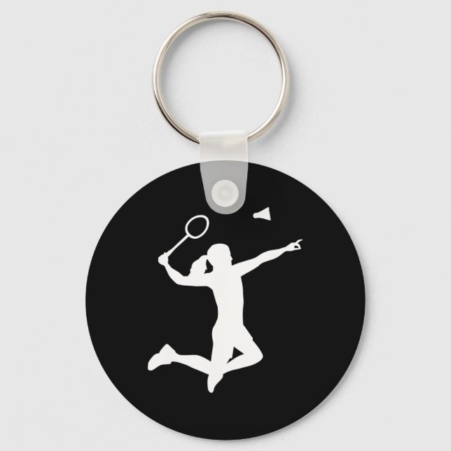 Female Badminton Player  Keychain (Front)