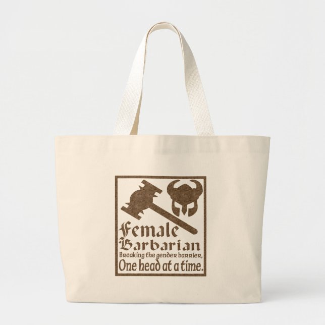Female Barbarian Large Tote Bag (Front)
