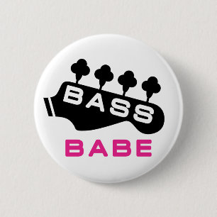 Female Bass Player 2 Inch Round Button