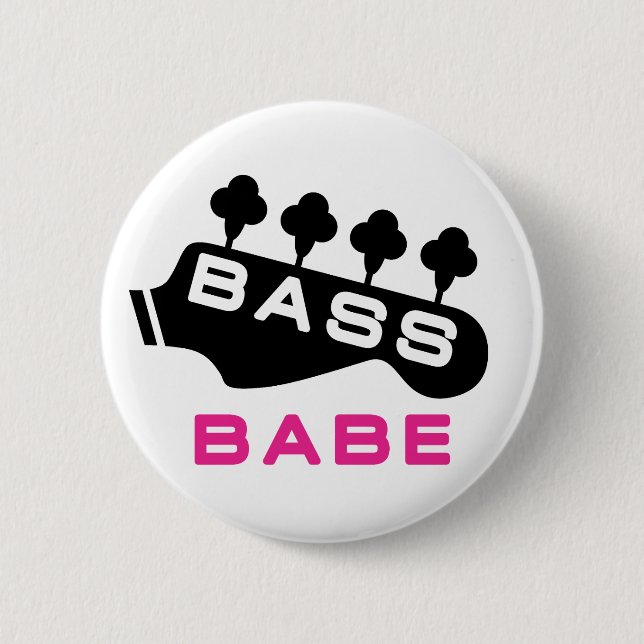 Female Bass Player 2 Inch Round Button (Front)