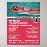 Female Bather Portrait, Swimming Pool Cleaning