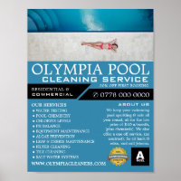 Female Bather, Swimming Pool Cleaning Advertising