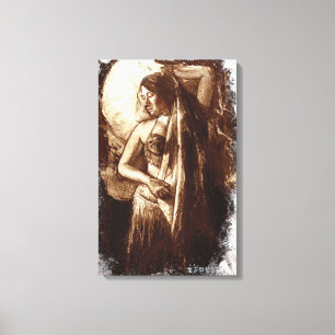 Female Belly Dancer with a Veil Canvas Print