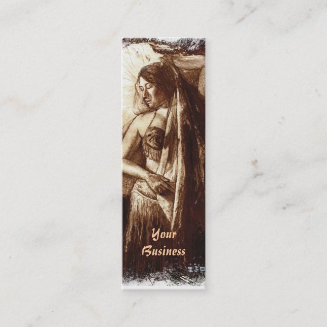 Female Belly Dancer with a Veil Mini Business Card (Front)