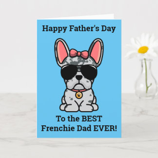 Female Blue Merle French Bulldog Father's Day Card