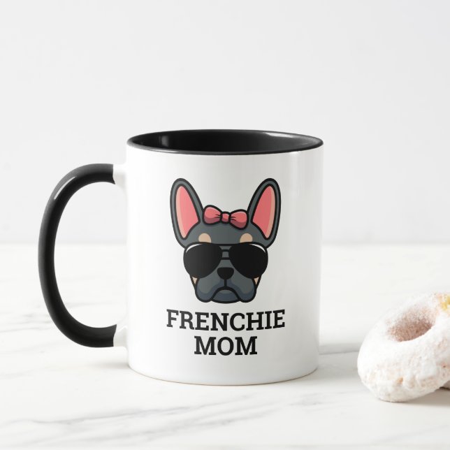 Female Blue Tan French Bulldog Frenchie Dog Mom Mug (With Donut)