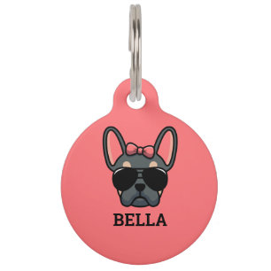 Female Blue Tan French Bulldog Pet ID Tag