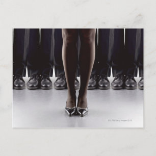Female boss for businessmen postcard