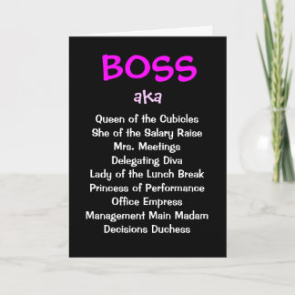 Female Boss Joke Names | Funny Boss Christmas Card