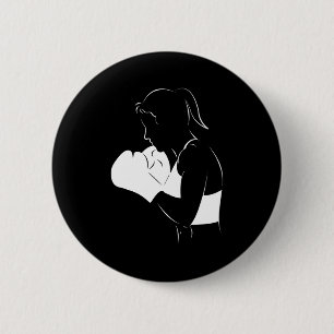 Female Boxer 2 Inch Round Button