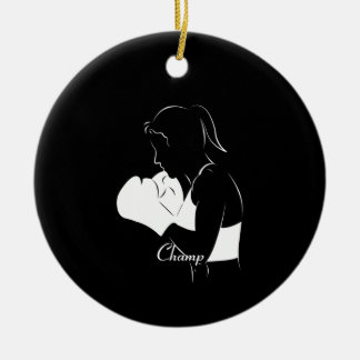 Female Boxer Champ Ceramic Ornament