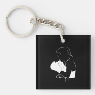 Female Boxer Champ Keychain