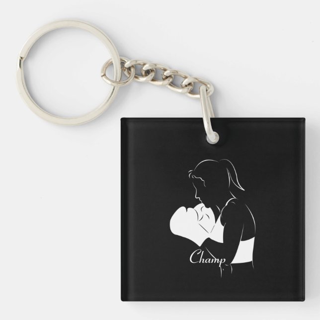 Female Boxer Champ Keychain (Front)