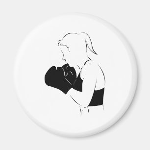 Female Boxer Magnet