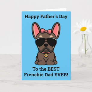 Female Brown Tan French Bulldog Father's Day Card