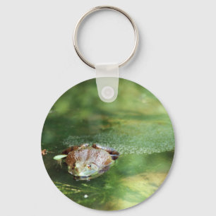 Female Bullfrog Laying Eggs Keychain
