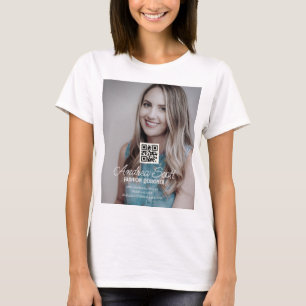 Female business boss add photo name q r code text T-Shirt